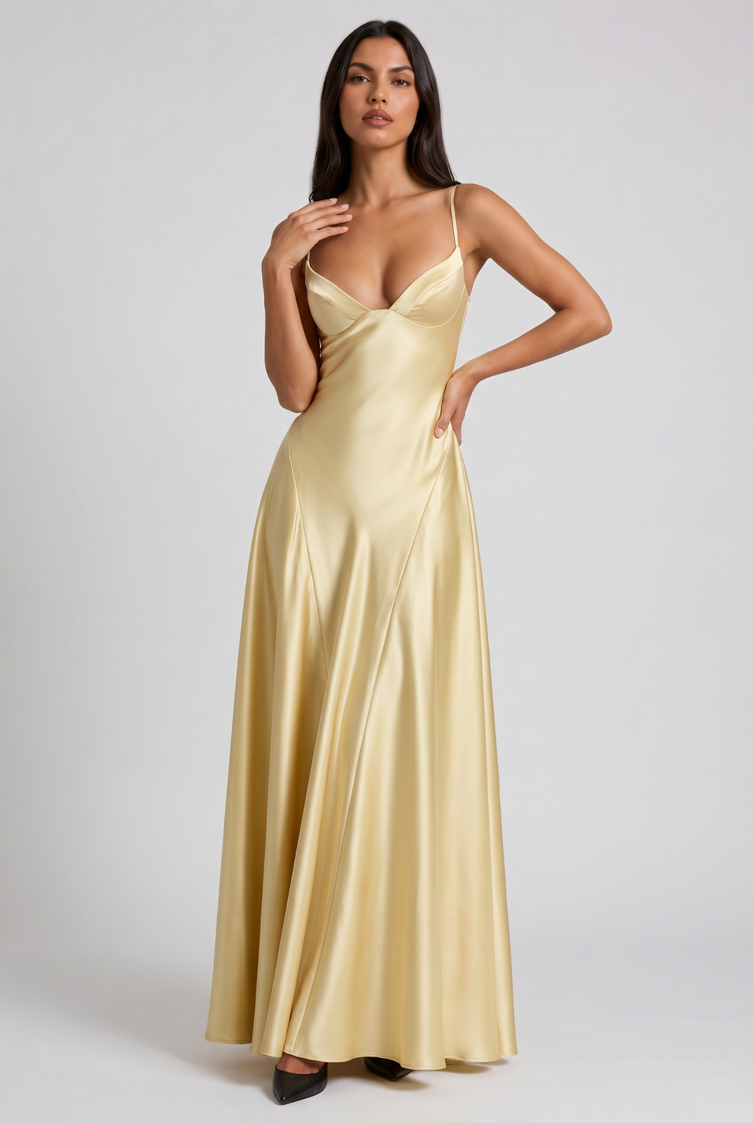 Satin Halter Cocktail Maxi Dress for Women - Summer Evening