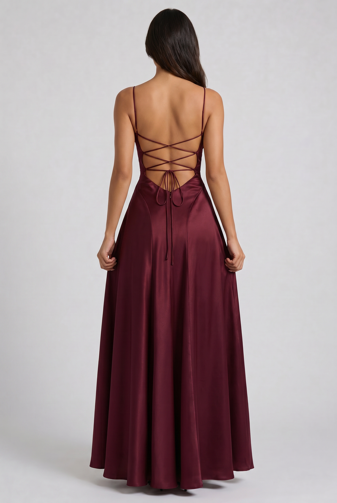 Satin Ruched Evening Party Maxi Dress for Women - Summer