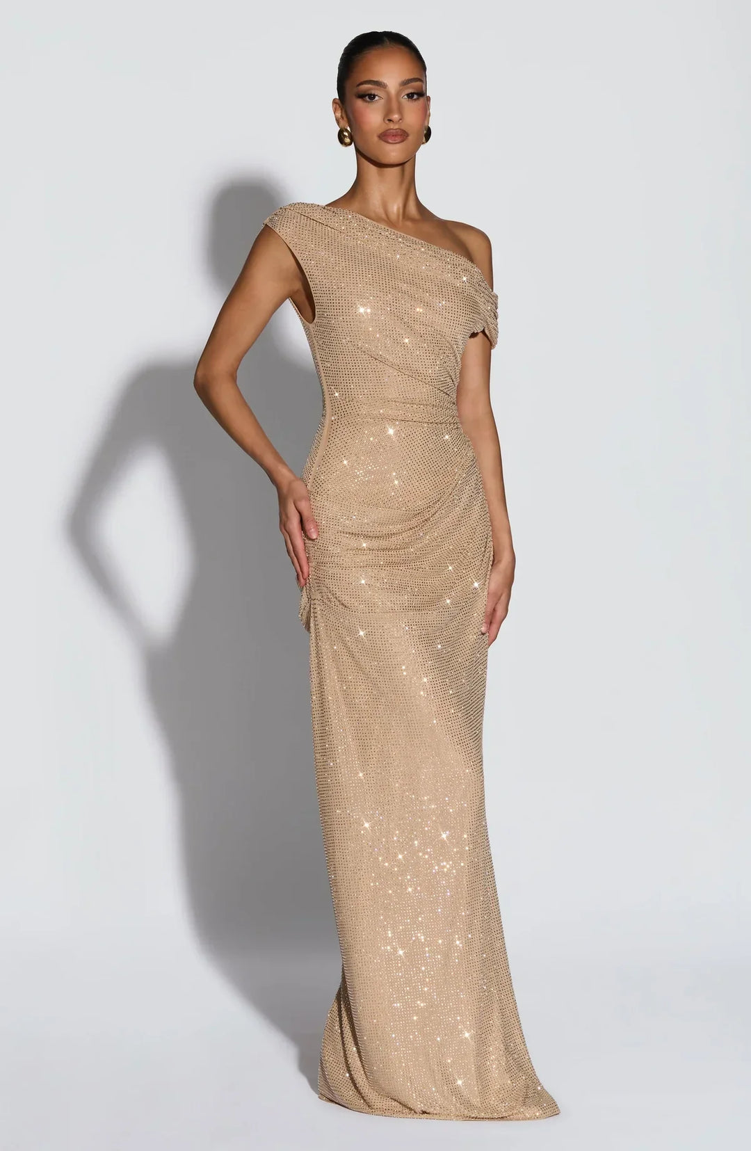 Satin V-Neck Cocktail Maxi Dress for Women - Summer Evening