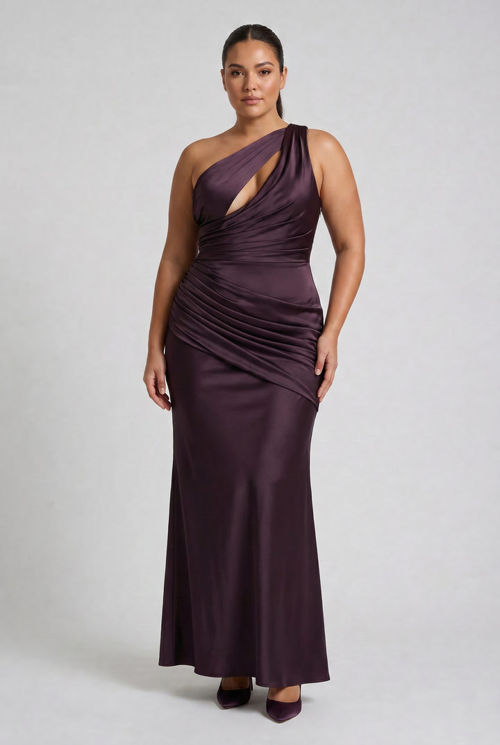 Satin V-Neck Evening Party Maxi Dress for Women - Summer