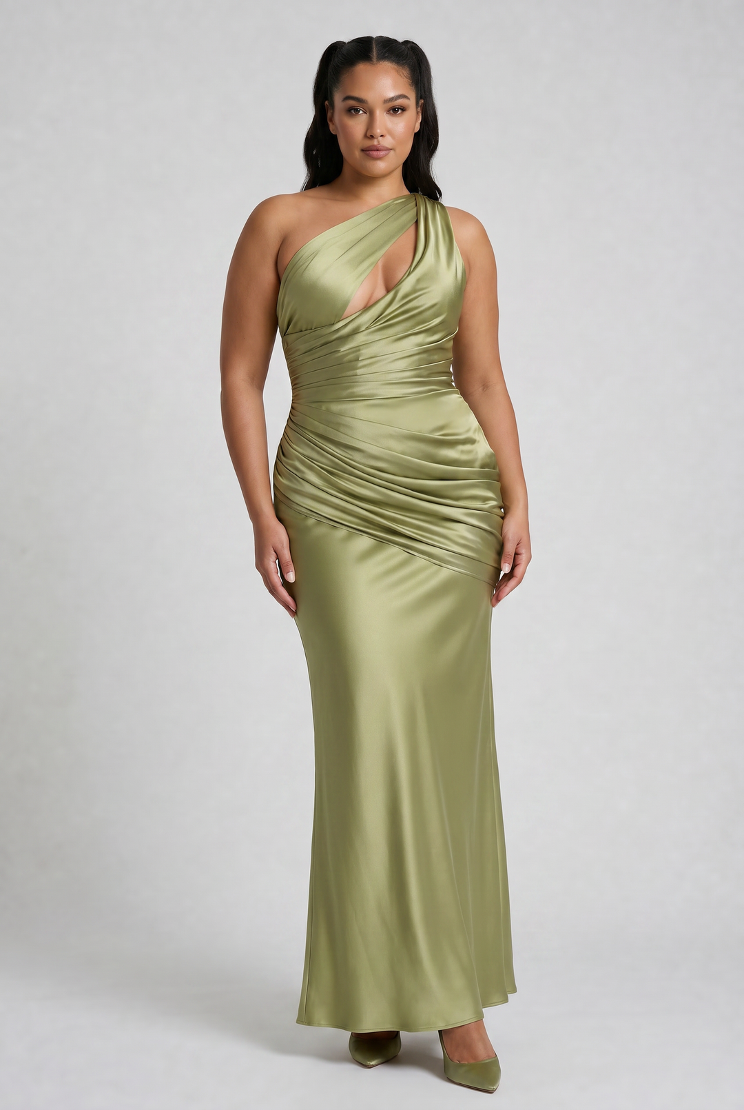 Satin V-Neck Evening Party Maxi Dress for Women - Summer