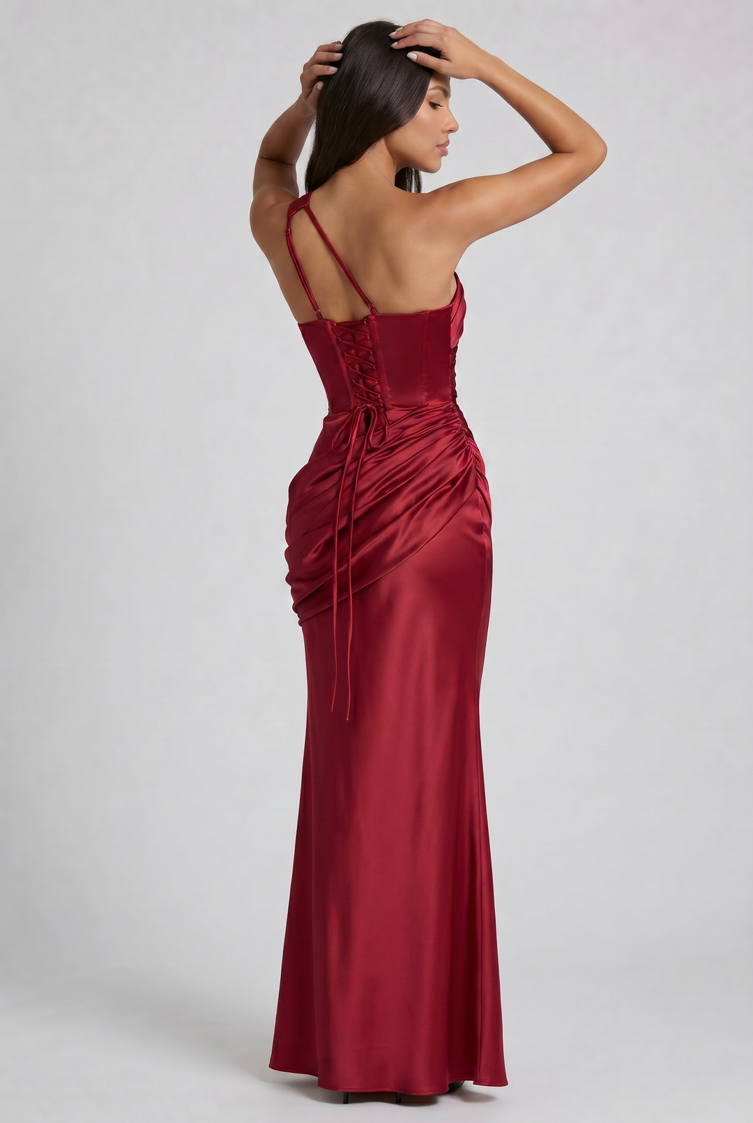 Satin V-Neck Evening Party Maxi Dress for Women - Summer