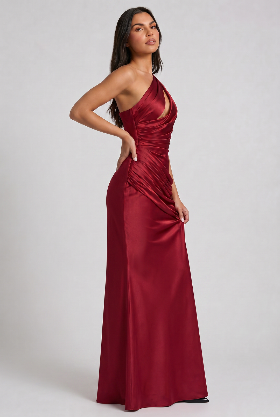 Satin V-Neck Evening Party Maxi Dress for Women - Summer
