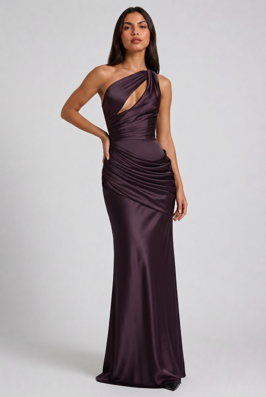 Satin V-Neck Evening Party Maxi Dress for Women - Summer