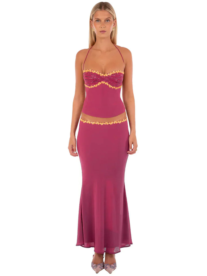 Two Piece Set for Women - Crop Top & Skirt Summer Co-ord