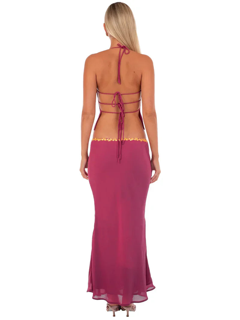 Two Piece Set for Women - Crop Top & Skirt Summer Co-ord