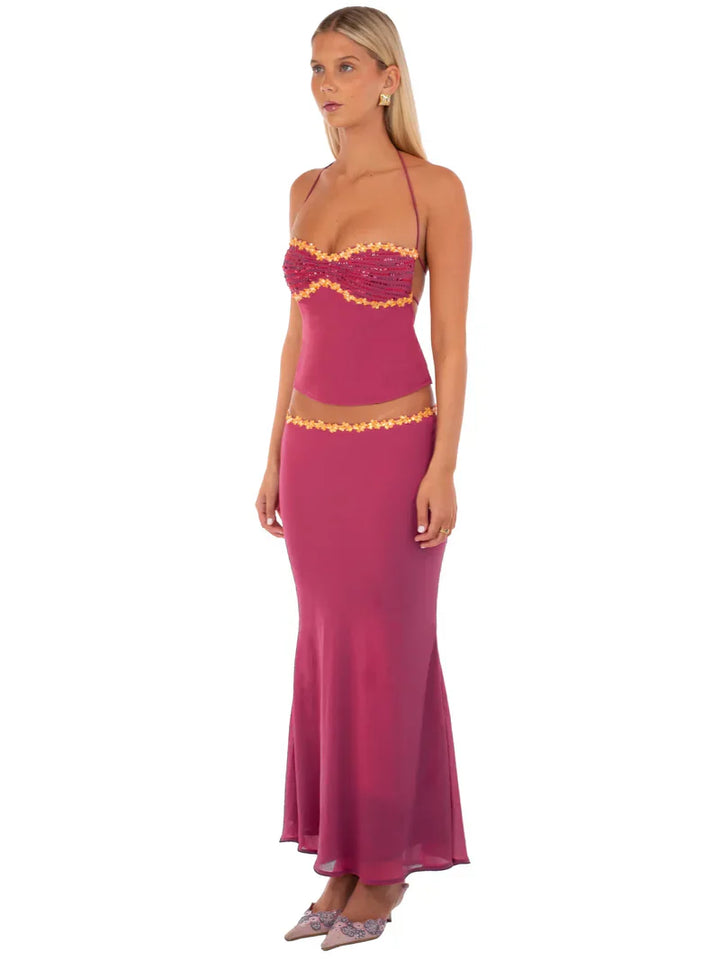 Two Piece Set for Women - Crop Top & Skirt Summer Co-ord
