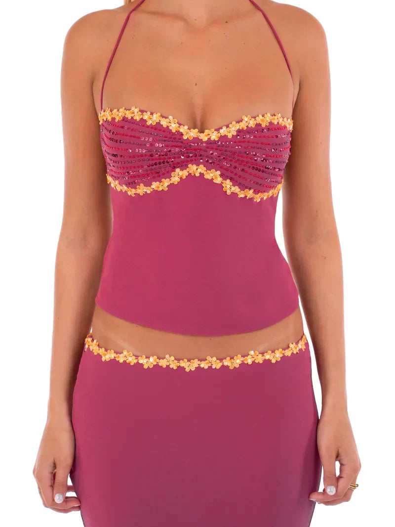 Two Piece Set for Women - Crop Top & Skirt Summer Co-ord