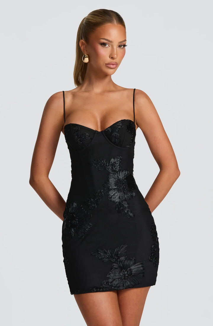 Wedding Guest Floral Corset Mini Dress for Women