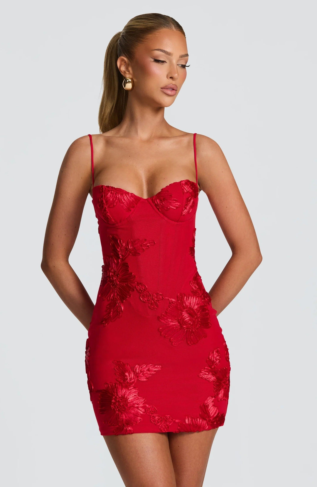 Wedding Guest Floral Corset Mini Dress for Women