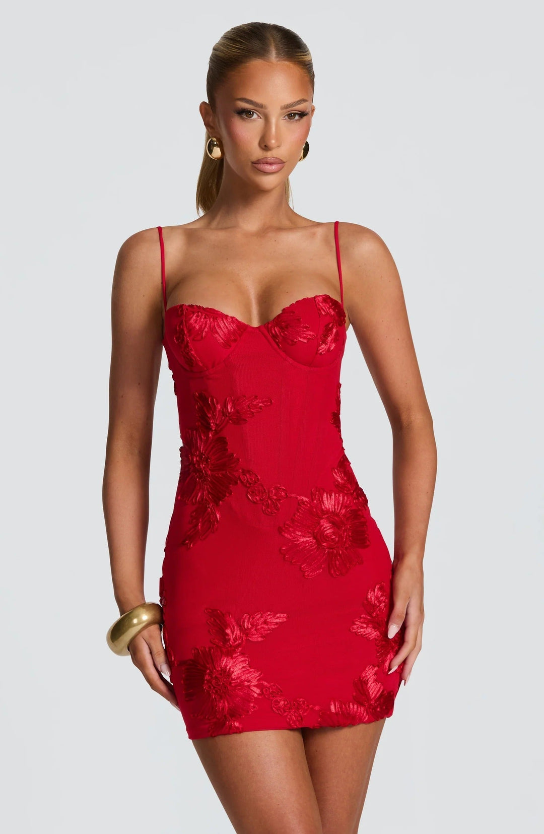 Wedding Guest Floral Corset Mini Dress for Women