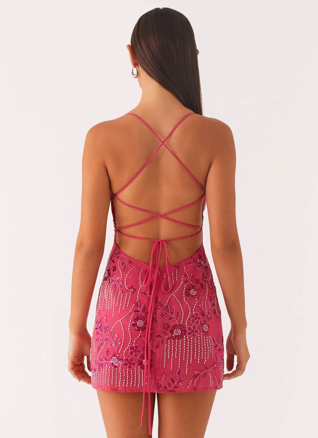 Wedding Guest Floral Spaghetti Strap Mini Dress for Women
