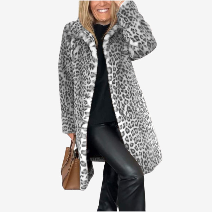 Women's Animal Leopard Print Long Winter Coat