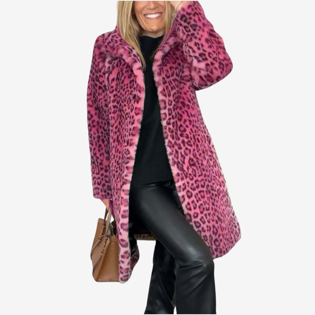 Women's Animal Leopard Print Long Winter Coat