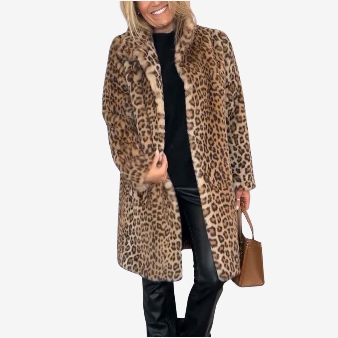 Women's Animal Leopard Print Long Winter Coat