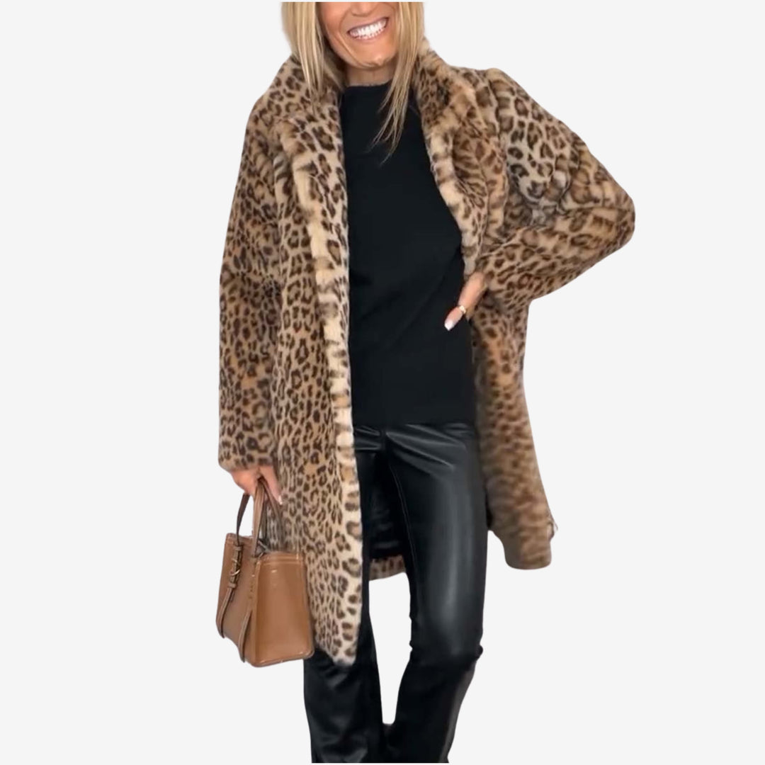 Women's Animal Leopard Print Long Winter Coat