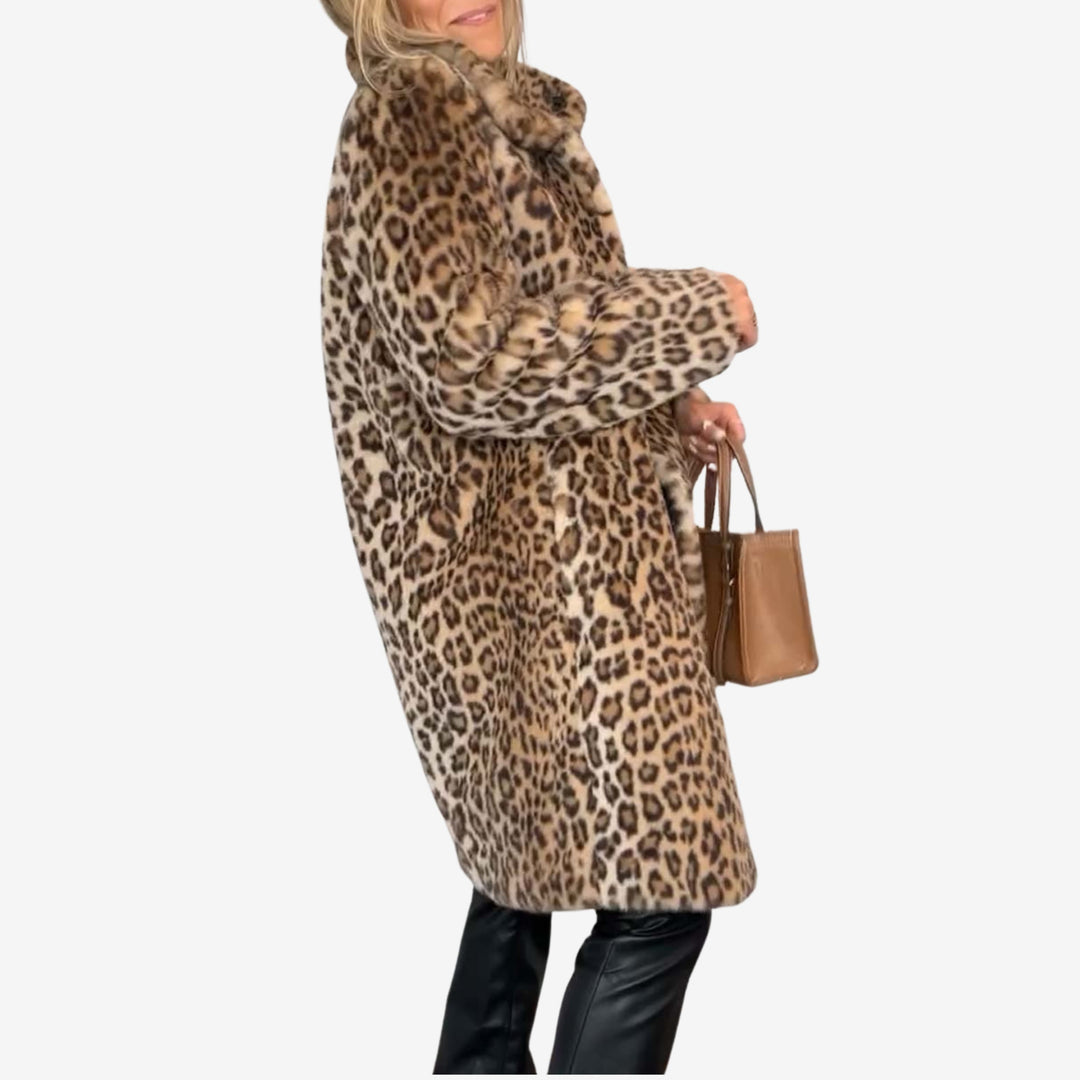 Women's Animal Leopard Print Long Winter Coat