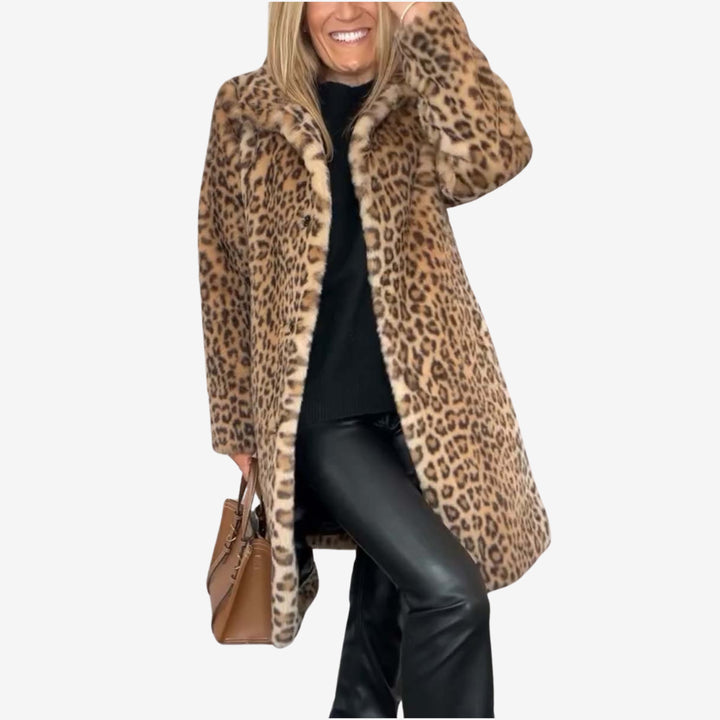 Women's Animal Leopard Print Long Winter Coat
