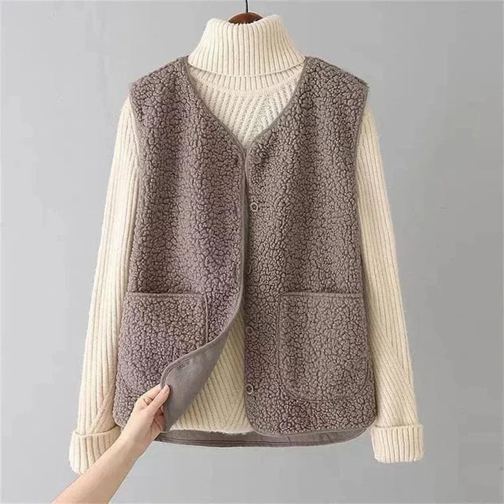 Women's Button Front Sleeveless Layering Sweater Vest