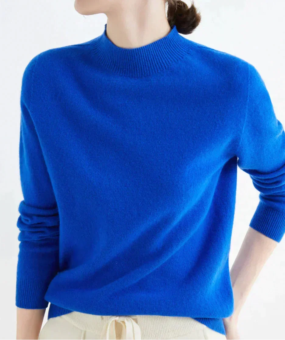 Women's Cashmere Blend Classic Fit Knit Pullover Sweater