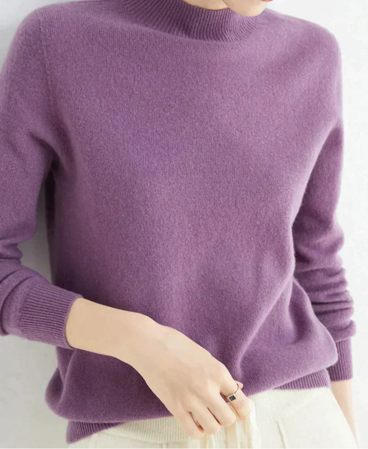 Women's Cashmere Blend Classic Fit Knit Pullover Sweater