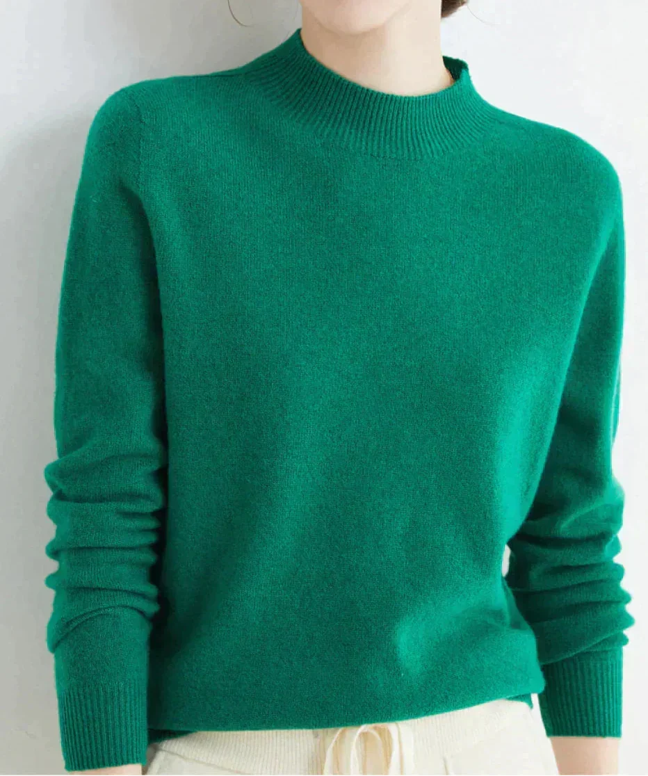 Women's Cashmere Blend Classic Fit Knit Pullover Sweater
