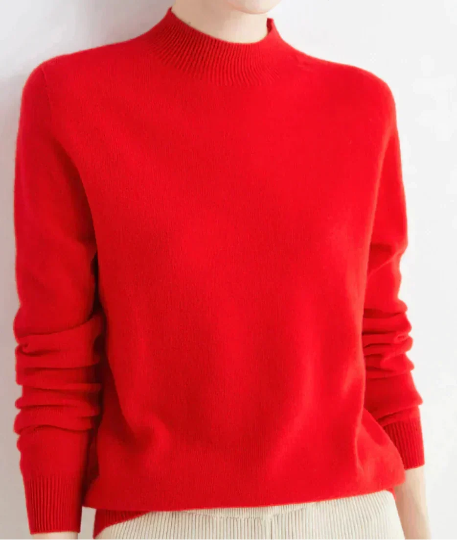 Women's Cashmere Blend Classic Fit Knit Pullover Sweater