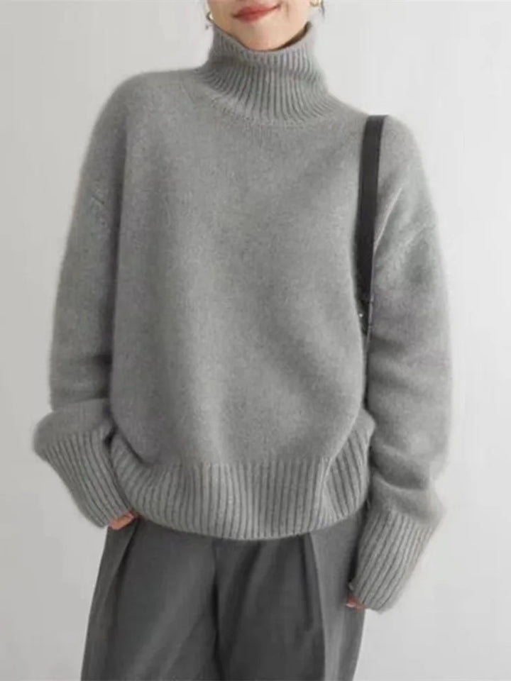 Women's Cashmere Blend Turtleneck High Neck Knit Sweater