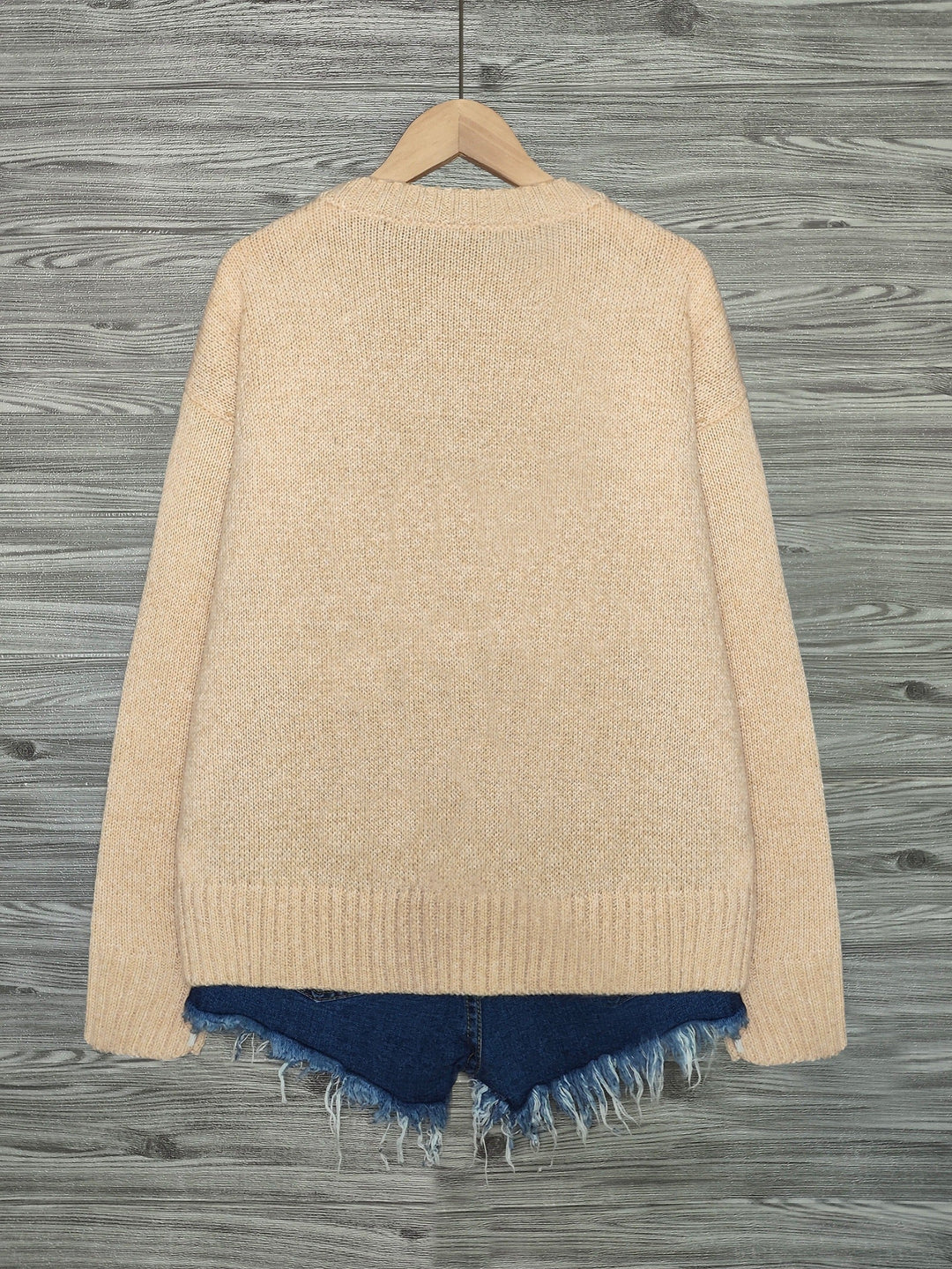 Women's Cat Print Crewneck Oversized Knit Sweater
