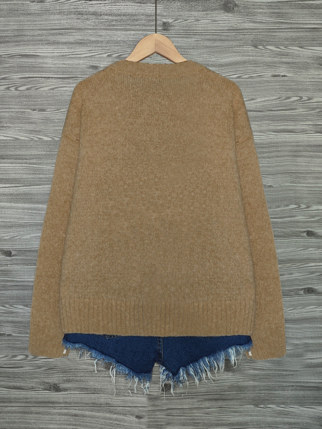 Women's Cat Print Crewneck Oversized Knit Sweater