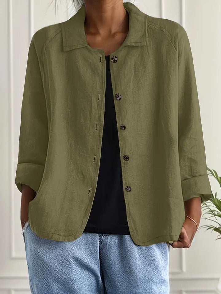 Women's Cotton Open Front Relaxed Transitional Top