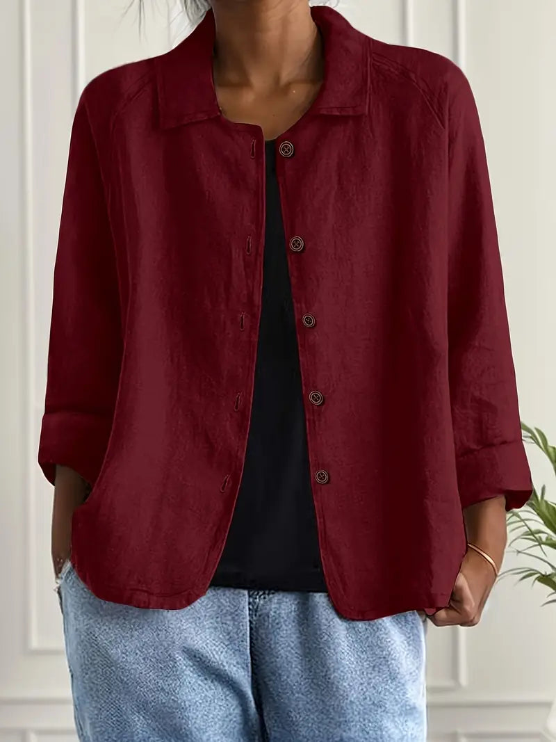 Women's Cotton Open Front Relaxed Transitional Top