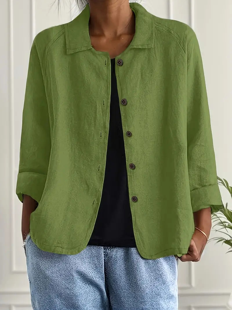 Women's Cotton Open Front Relaxed Transitional Top