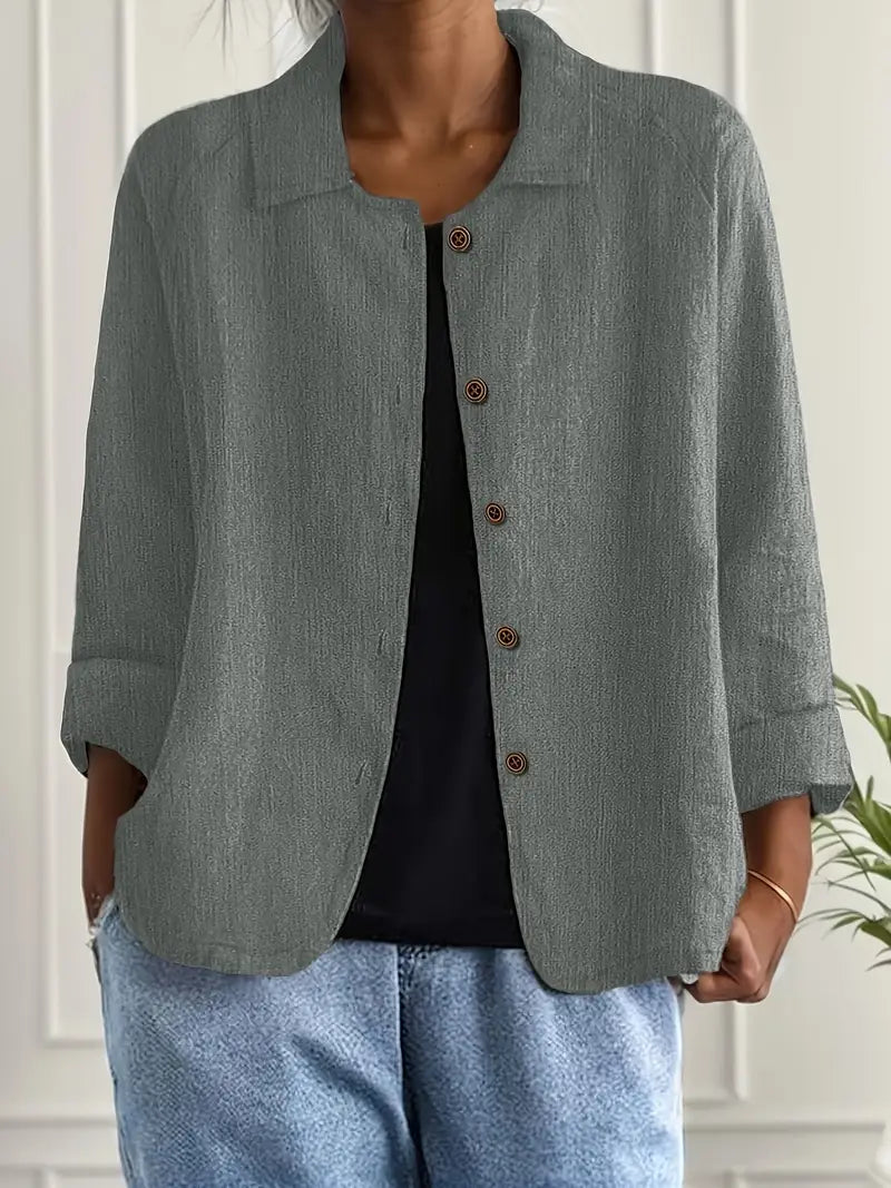 Women's Cotton Open Front Relaxed Transitional Top