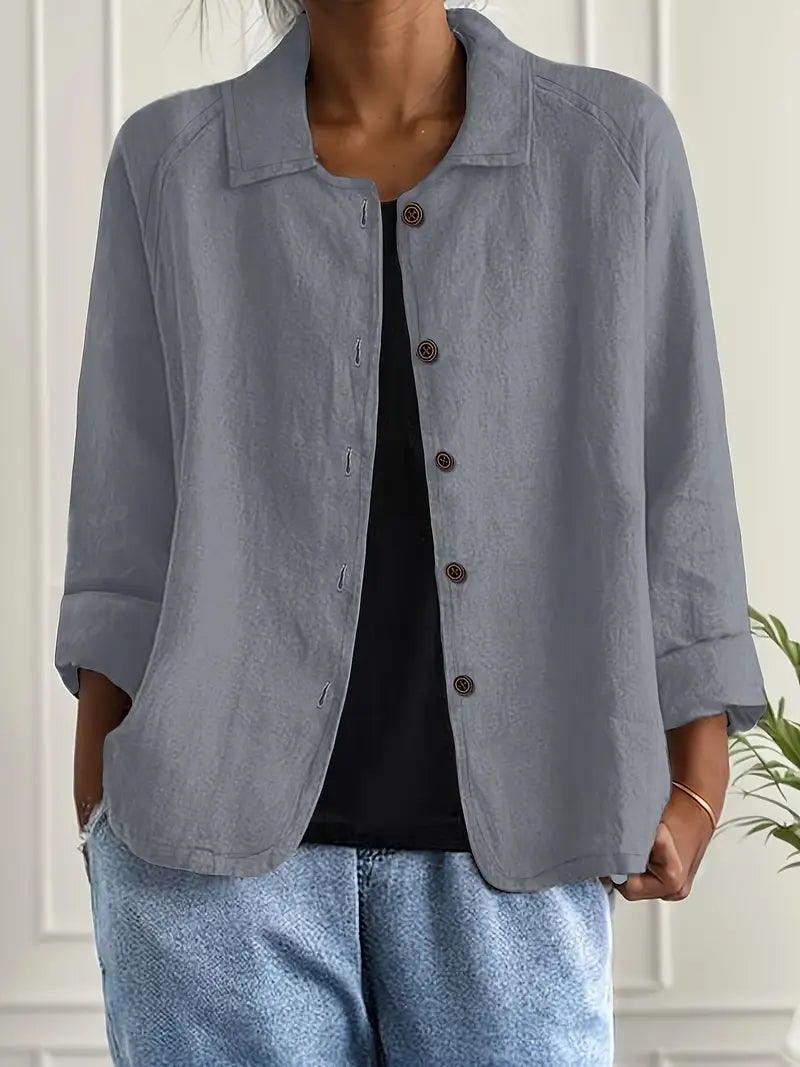 Women's Cotton Open Front Relaxed Transitional Top