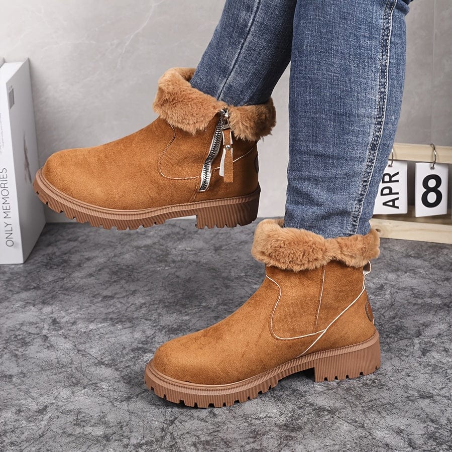 Women's Faux Fur Lined Side Zip Winter Ankle Boots