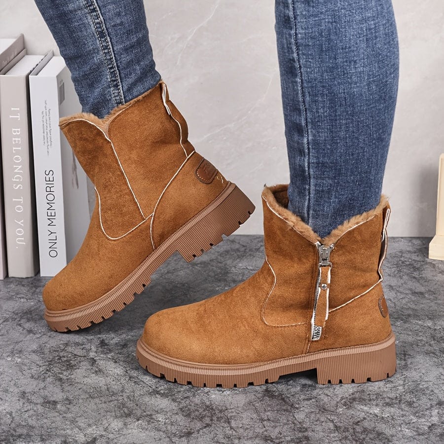 Women's Faux Fur Lined Side Zip Winter Ankle Boots