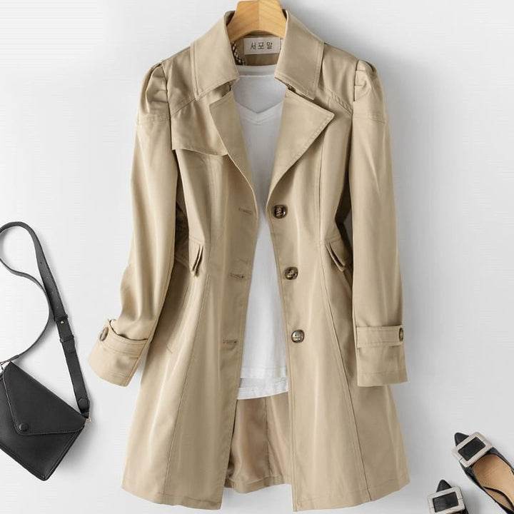 Women's Fitted Single Breasted Blazer Trench Coat