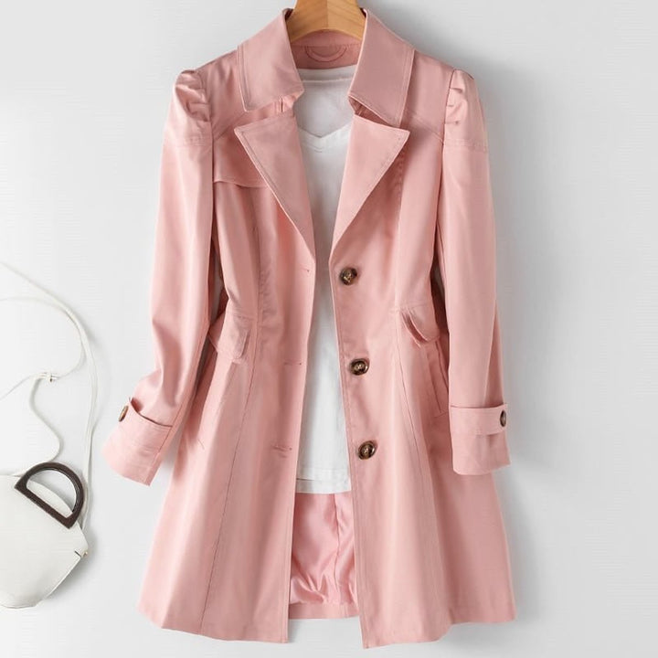 Women's Fitted Single Breasted Blazer Trench Coat