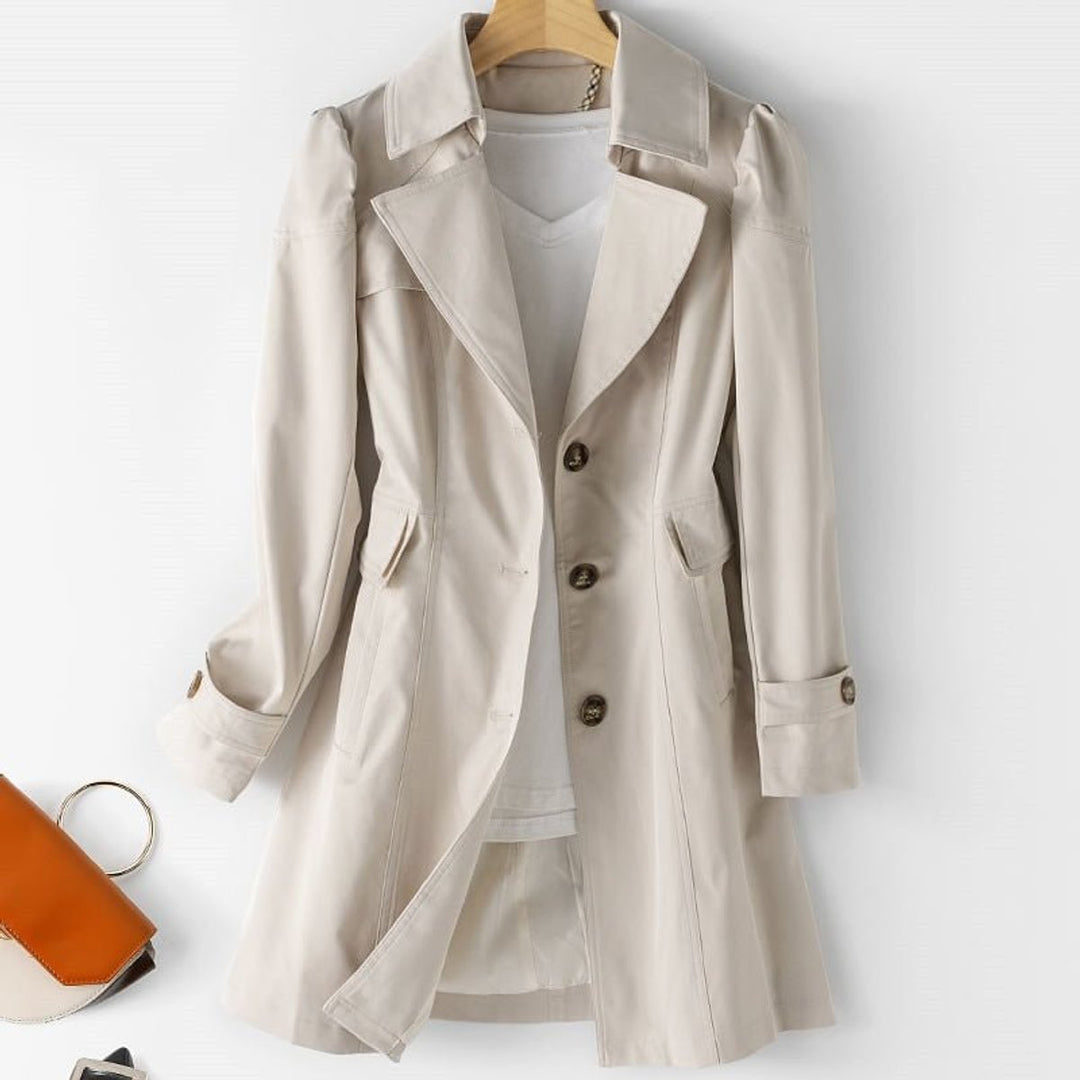 Women's Fitted Single Breasted Blazer Trench Coat