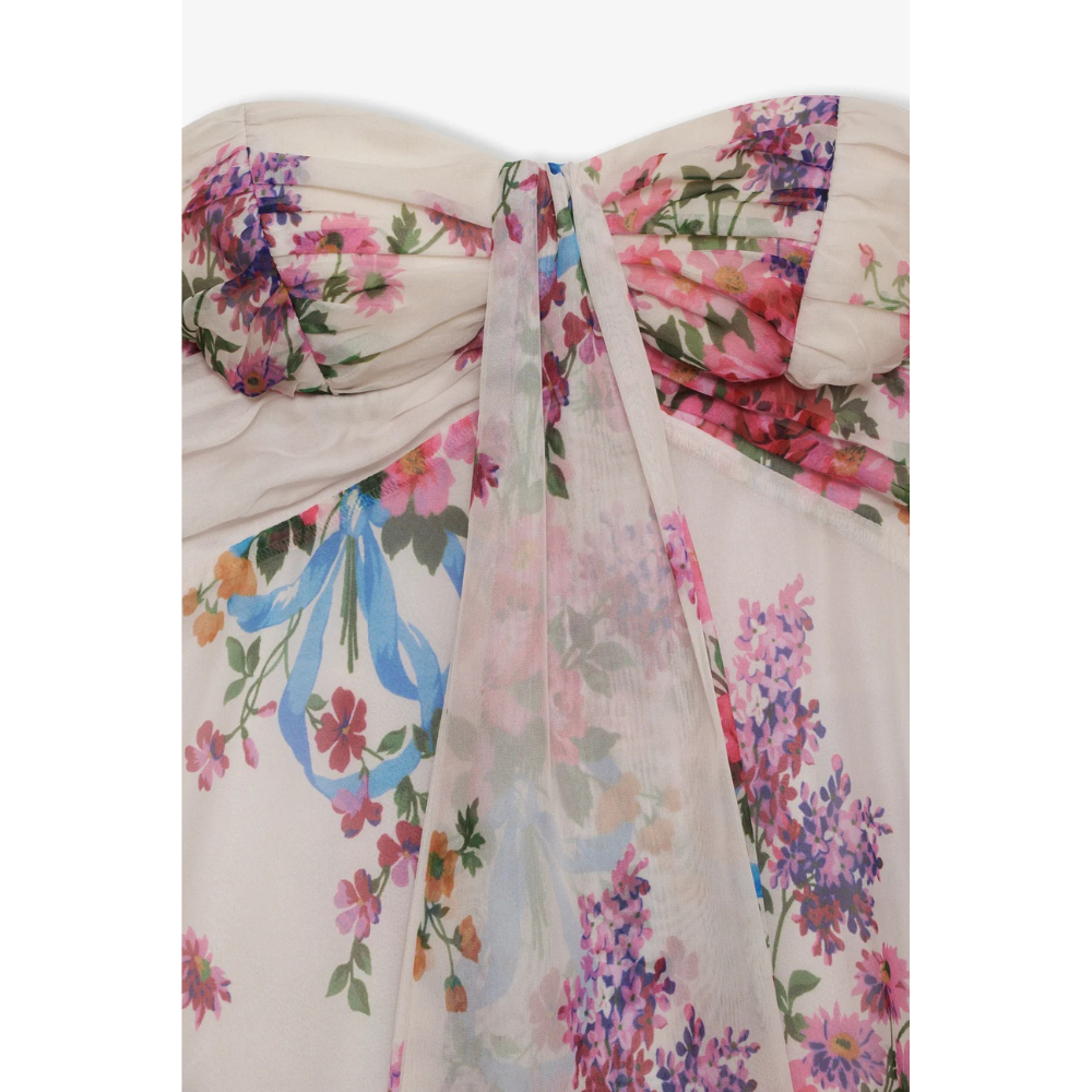 Women's Floral Strapless Mini Dress, Wedding Guest Summer