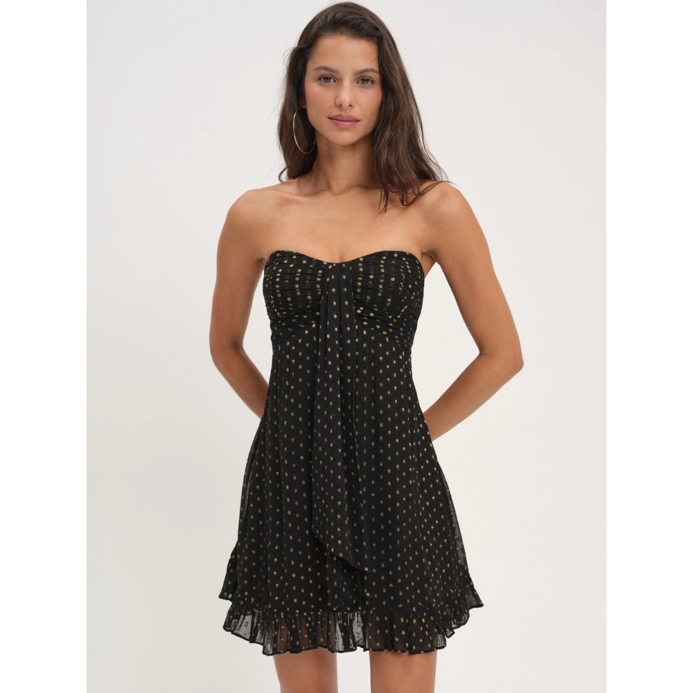 Women's Floral Strapless Mini Dress, Wedding Guest Summer