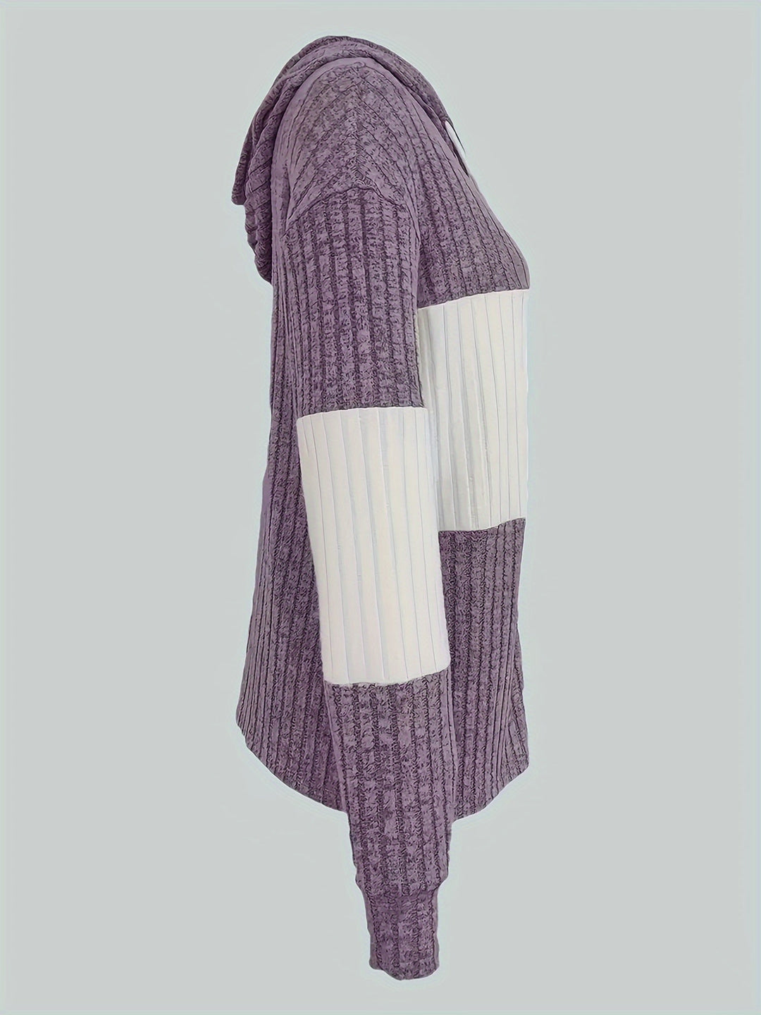 Women's Full Zip Hooded Textured Drawstring Jacket