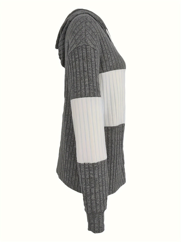 Women's Full Zip Hooded Textured Drawstring Jacket