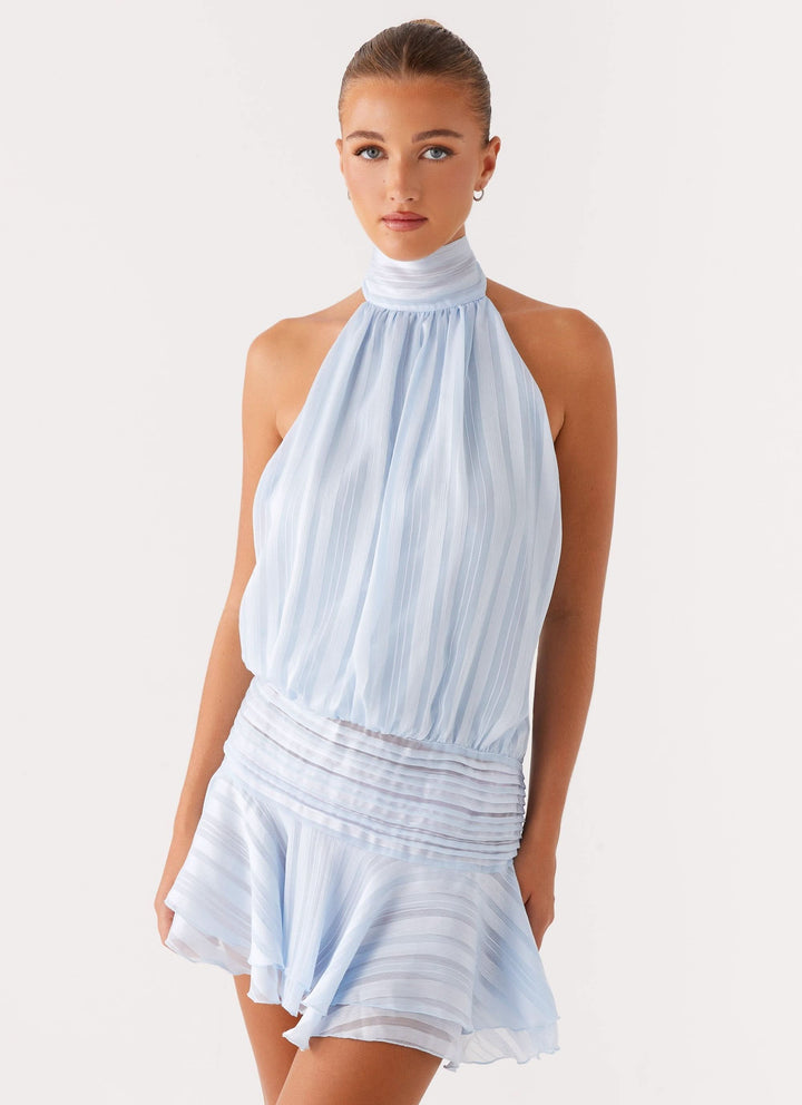 Women's Halter Ruched Bodycon Mini Dress, Summer Going Out