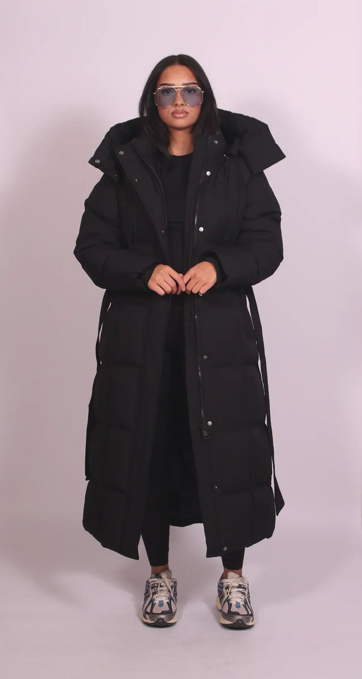 Women's Long Oversized Quilted High Collar Puffer Coat