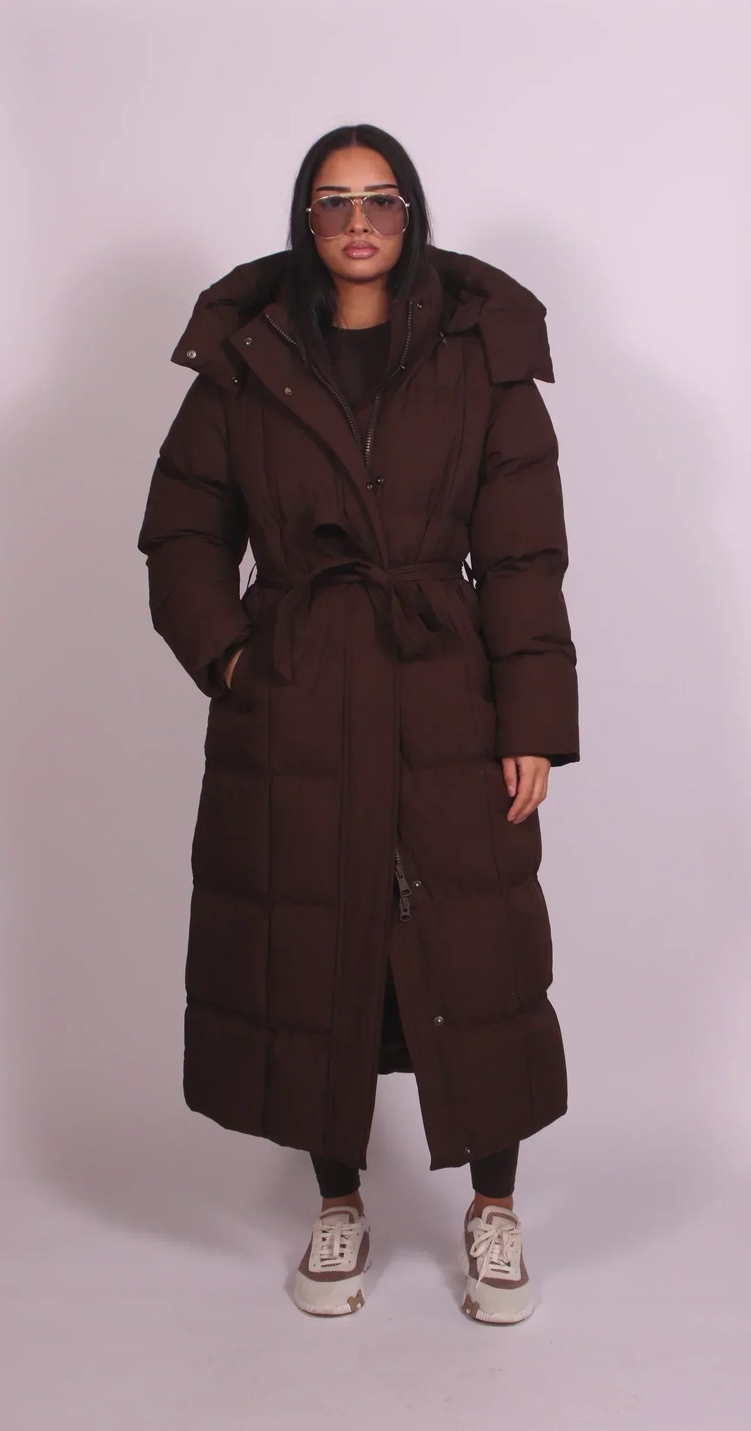 Women's Long Oversized Quilted High Collar Puffer Coat