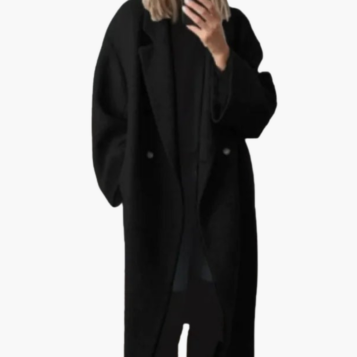 Women's Long Warm Collared Wool Blend Winter Coat