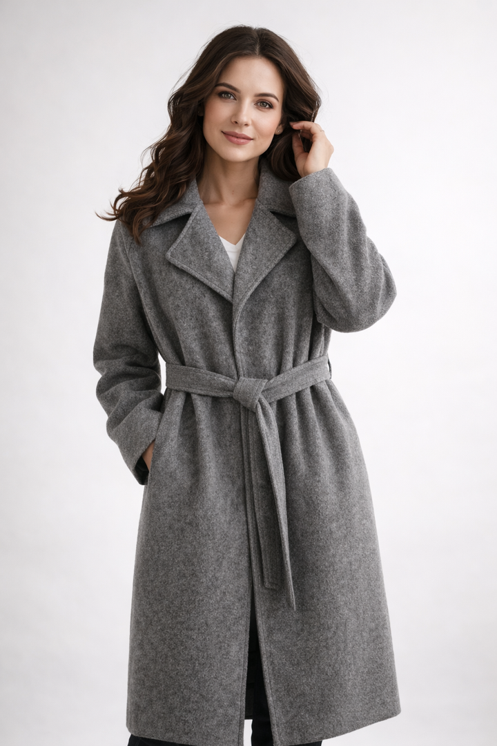 Women's Longline Lapel Collar Straight Fit Duster Coat