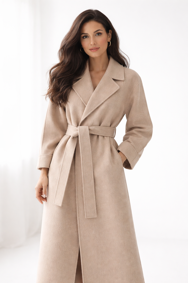 Women's Longline Lapel Collar Straight Fit Duster Coat